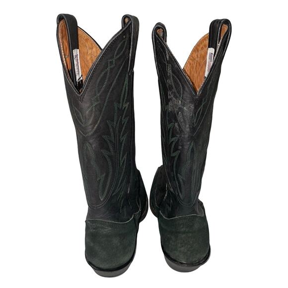 NOCONA BOOTS Black Green Western Cowboy Boots     Size: 6 - Picture 5 of 9